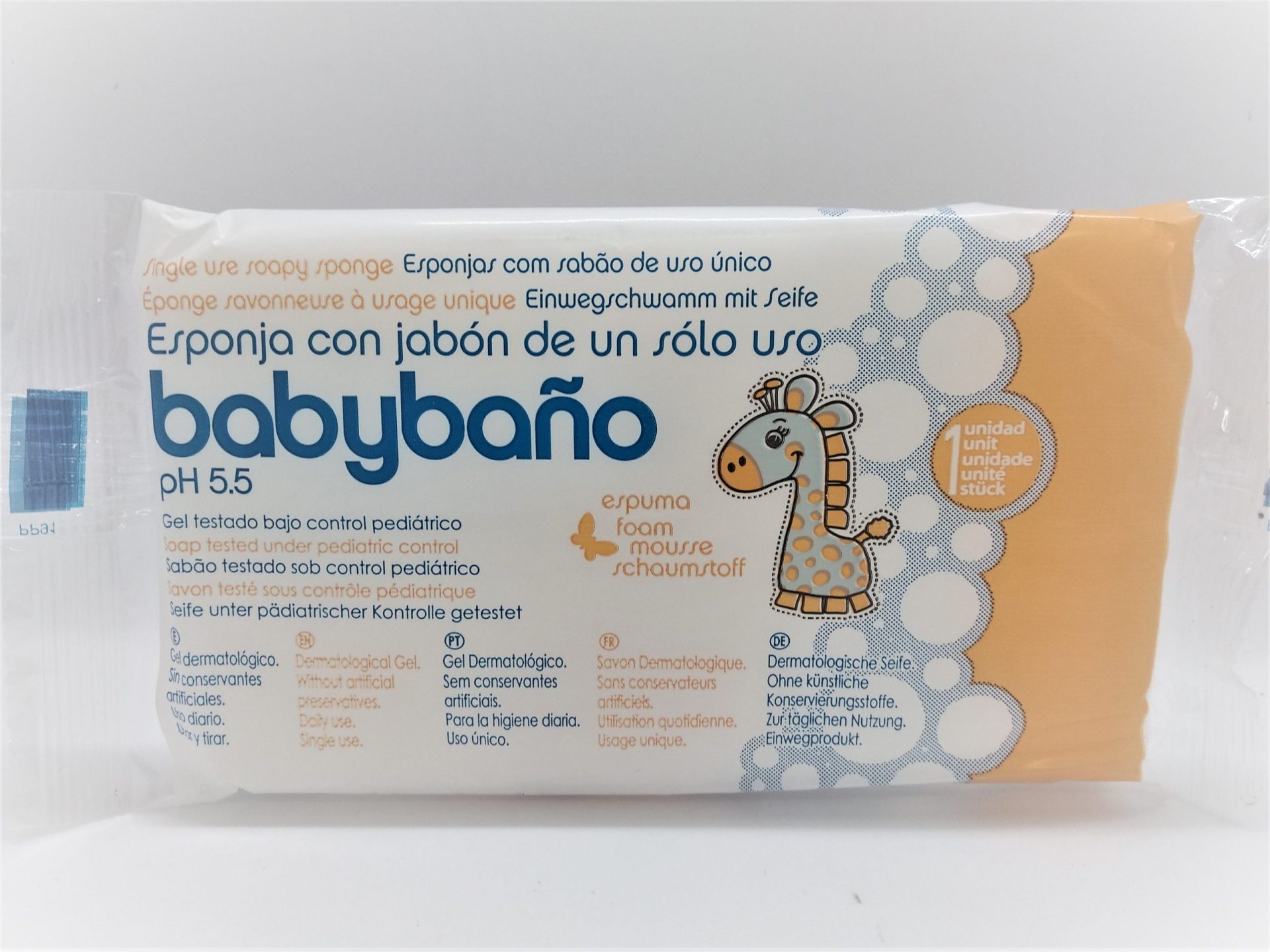 Babybaño Esponja Jabonosa Desechable para Bebés y Niños de 0 a 3